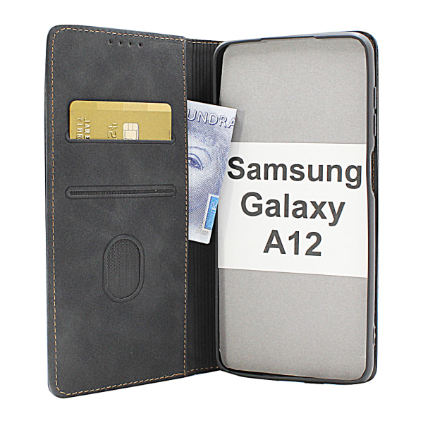 Fancy Standcase Wallet Samsung Galaxy A12 Svart