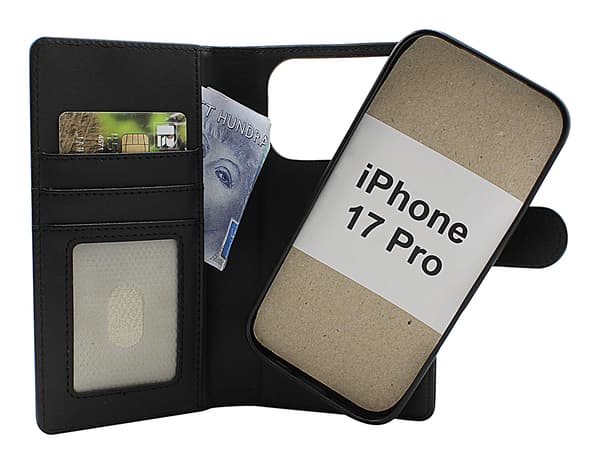 Skimblocker iPhone 17 Pro Magnet Plånboksfodral Svart