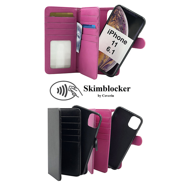 Skimblocker XL Magnet Wallet iPhone 11 (6.1) Svart