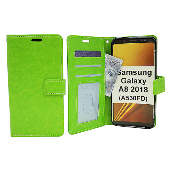 Crazy Horse Wallet Samsung Galaxy A8 2018 (A530FD) Grön