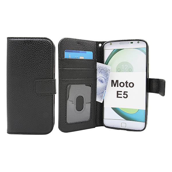 New Standcase Wallet Motorola Moto E5 / Moto E (5th gen) Svart