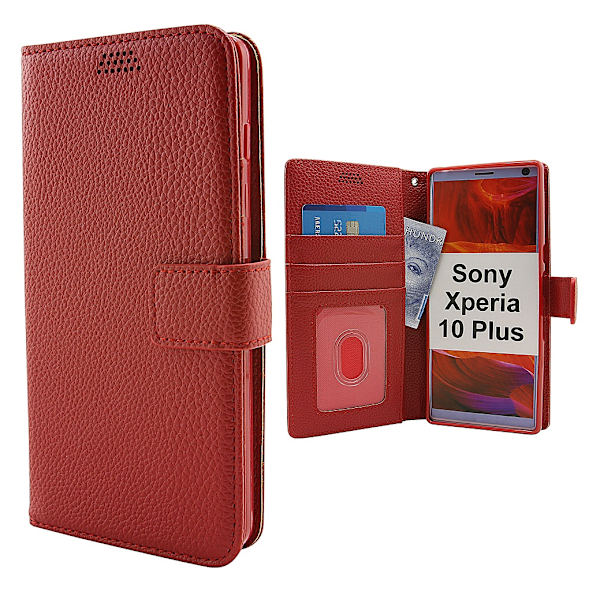 New Standcase Wallet Sony Xperia 10 Plus Röd