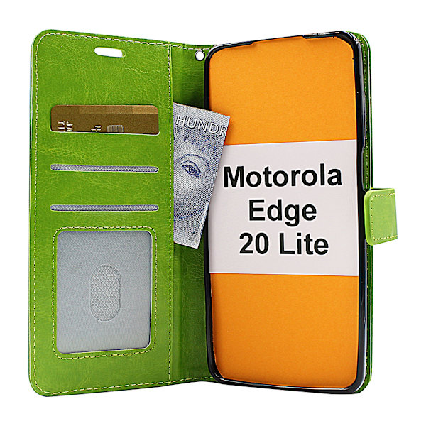 Crazy Horse Wallet Motorola Edge 20 Lite Grön