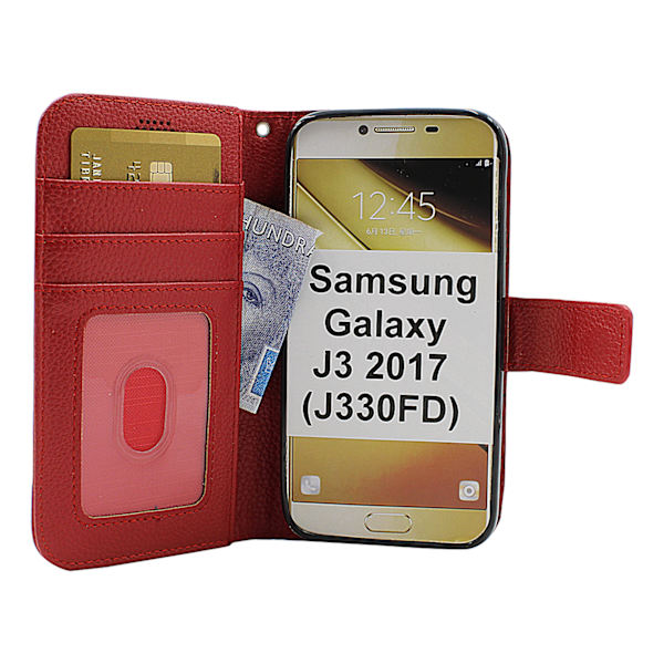 New Standcase Wallet Samsung Galaxy J3 2017 (J330FD) (Svart) Svart