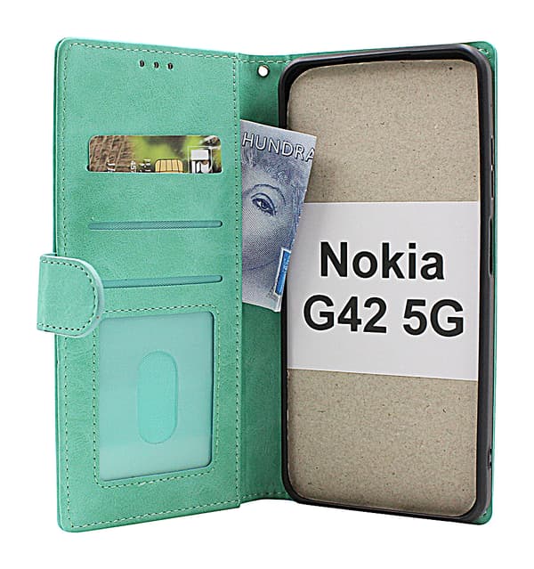 Zipper Standcase Wallet Nokia G42 5G Brun