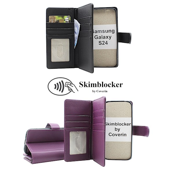 Skimblocker Samsung Galaxy S24 5G XL Plånboksfodral Svart