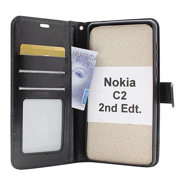 Crazy Horse Wallet Nokia C2 2nd Edition Turkos