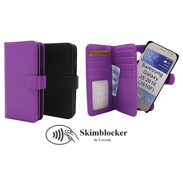 Skimblocker XL Magnet Wallet Samsung Galaxy J5 2016 (J510F) Svart