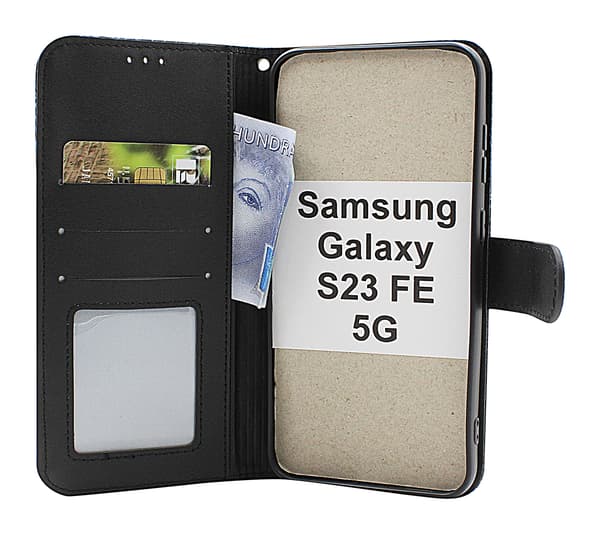 Flower Standcase Wallet Samsung Galaxy S23 FE 5G Aqua