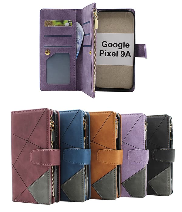 XL Google Pixel 9a Lyx Plånboksfodral Vinröd
