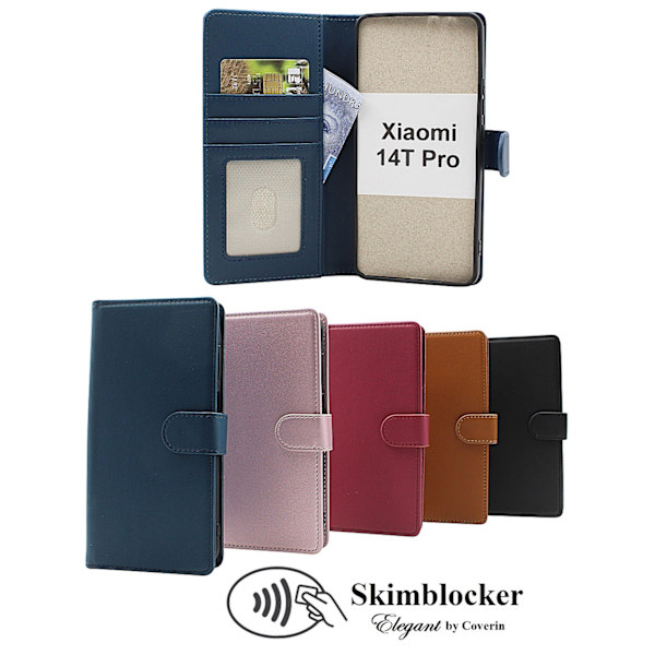 Skimblocker Xiaomi 14T Pro Plånboksfodral Petrol