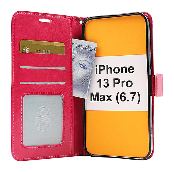 Crazy Horse Wallet iPhone 13 Pro Max (6.7) Grön