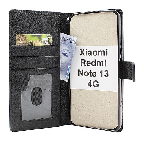 New Standcase Wallet Xiaomi Redmi Note 13 4G Röd