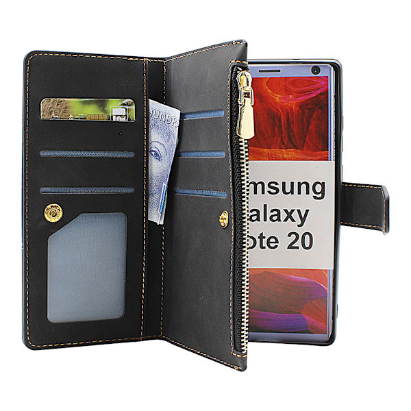 XL Standcase Lyxfodral Samsung Galaxy Note 20 5G Marinblå