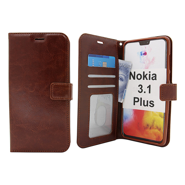 Crazy Horse Wallet Nokia 3.1 Plus Röd