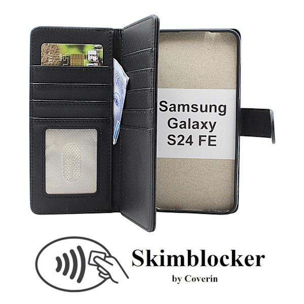 Skimblocker Samsung Galaxy S24 FE XL Plånboksfodral Svart