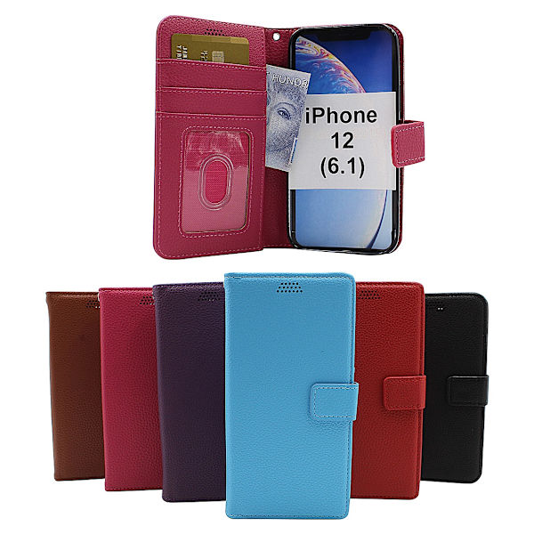 New Standcase Wallet iPhone 12 (6.1) (Svart) Brun