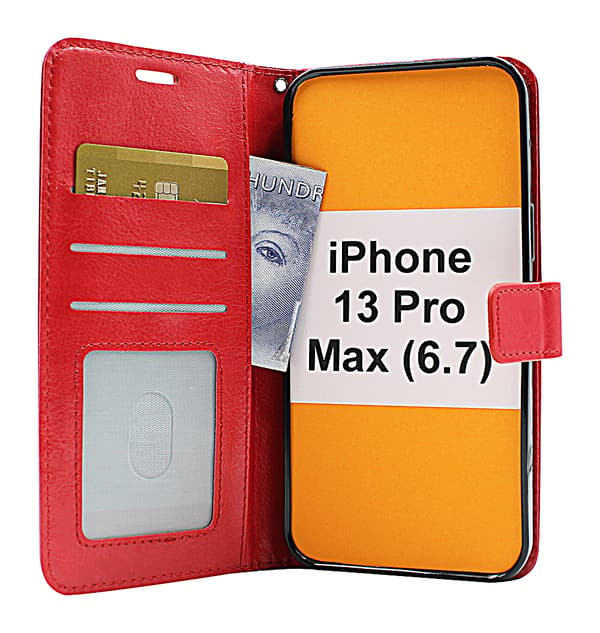 Crazy Horse Wallet iPhone 13 Pro Max (6.7) Grön