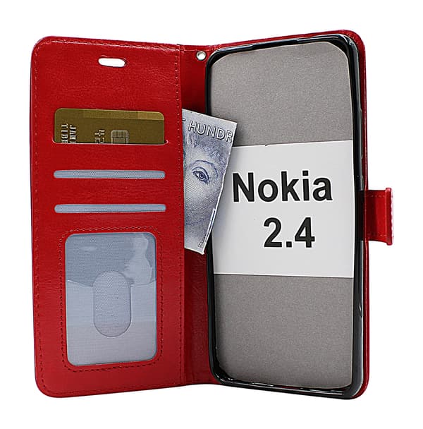 Crazy Horse Wallet Nokia 2.4 Lila
