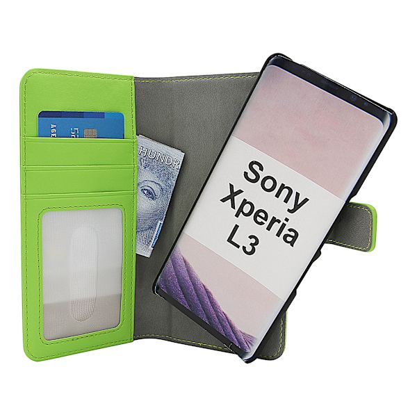 Skimblocker Magnet Wallet Sony Xperia L3 Grön