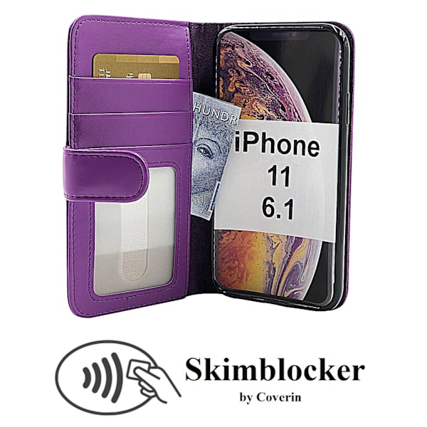 Skimblocker Plånboksfodral iPhone 11 (6.1) Lila