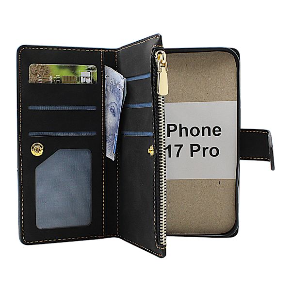 XL iPhone 17 Pro Lyx Plånboksfodral Brun
