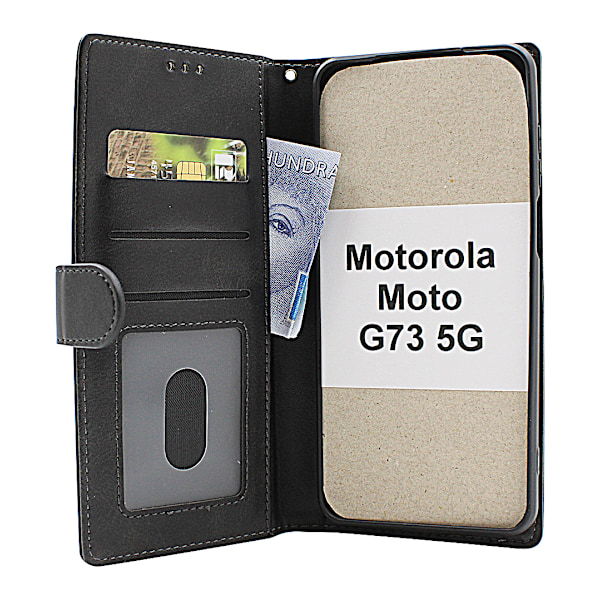 Zipper Standcase Wallet Motorola Moto G73 5G Svart