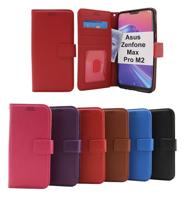 New Standcase Wallet Asus Zenfone Max Pro M2 (ZB631KL) Blå