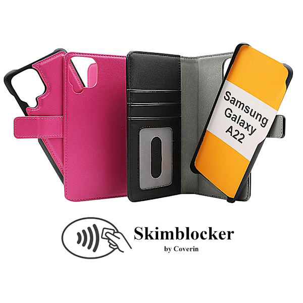 Skimblocker Magnet Fodral Samsung Galaxy A22 (SM-A225F/DS) Svart