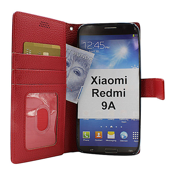 New Standcase Wallet Xiaomi Redmi 9A (Svart) Ljusblå