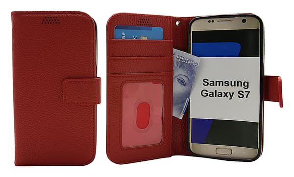 New Standcase Wallet Samsung Galaxy S7 (G930F) Röd