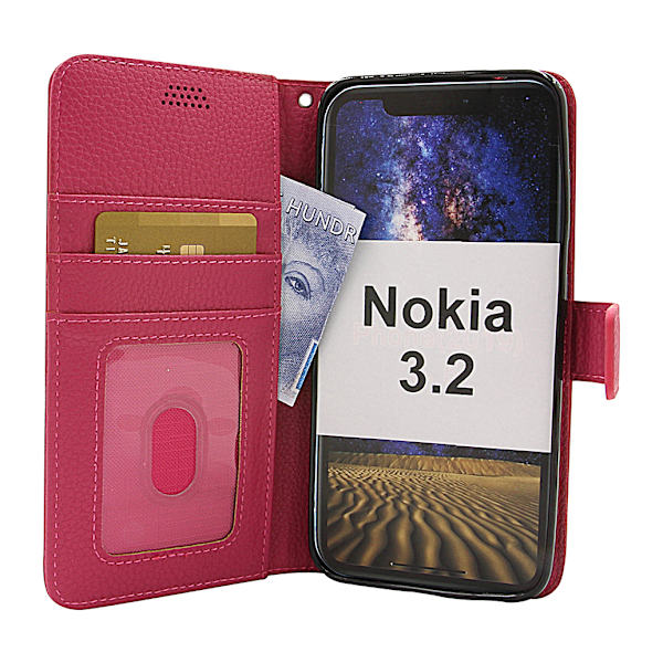 New Standcase Wallet Nokia 3.2 Hotpink