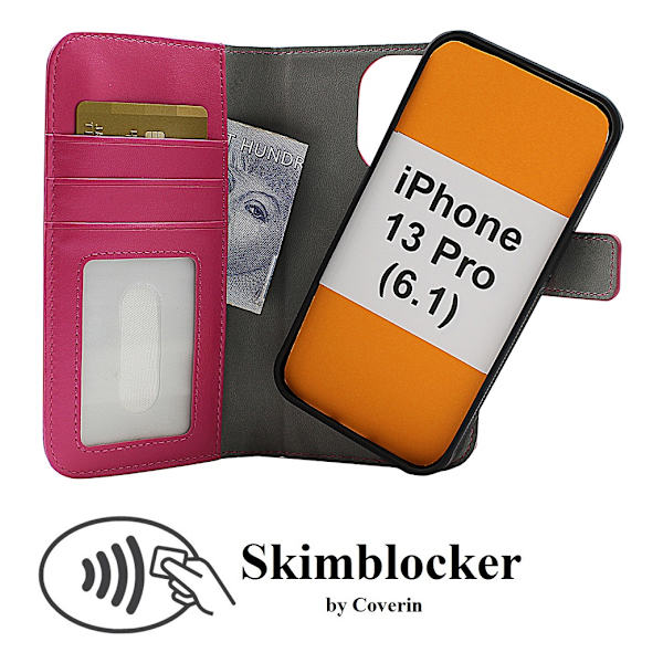 Skimblocker Magnet Fodral iPhone 13 Pro (6.1) Svart
