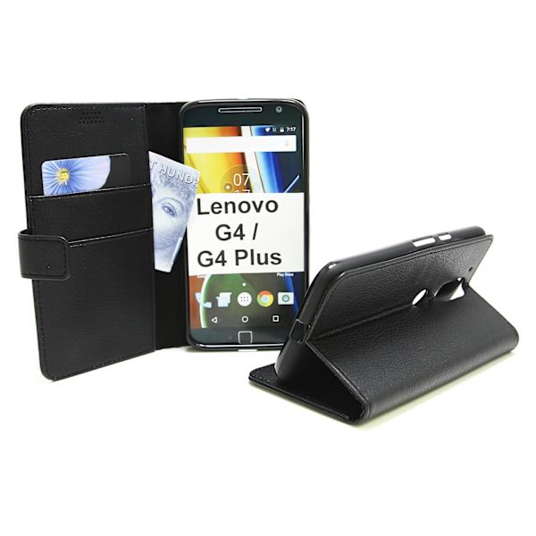Standcase Wallet Motorola Moto G4 / G4 Plus Svart