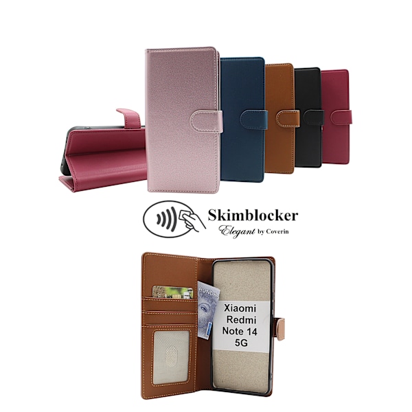 Skimblocker Xiaomi Redmi Note 14 5G Plånboksfodral Happy Cherry