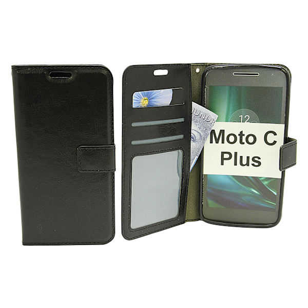 Crazy Horse Wallet Moto C Plus Svart