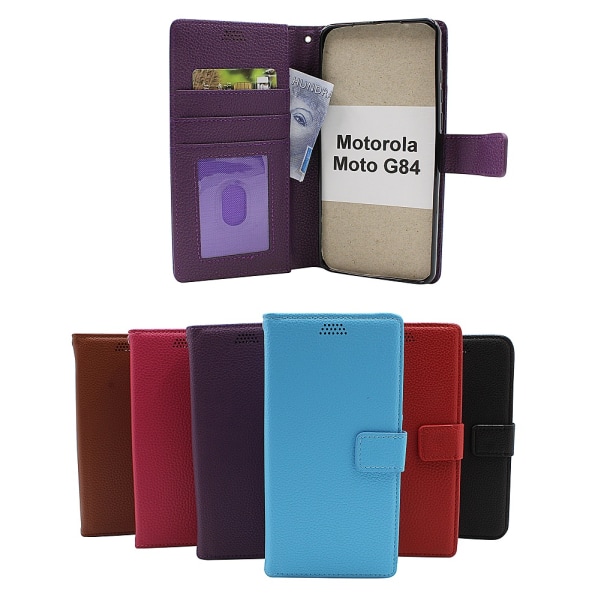 New Standcase Wallet Motorola Moto G84 Röd
