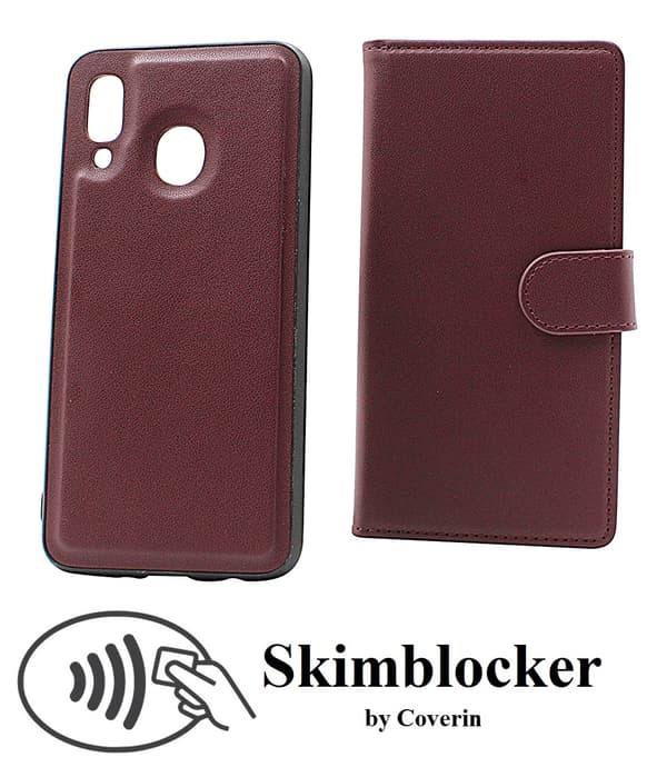 Skimblocker Samsung Galaxy A40 Magnet Plånboksfodral Svart