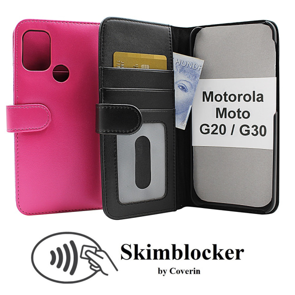 Skimblocker Plånboksfodral Motorola Moto G20 / Moto G30 Svart