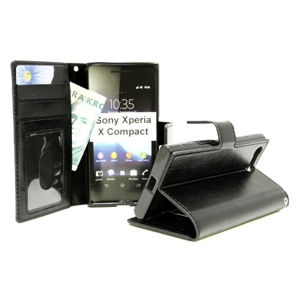 Crazy Horse Wallet Sony Xperia X Compact (F5321) Röd