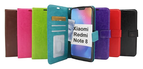 Crazy Horse Wallet Xiaomi Redmi Note 8 Grön