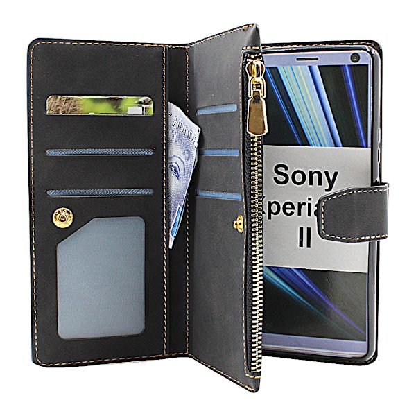 XL Standcase Lyxfodral Sony Xperia 10 II Svart