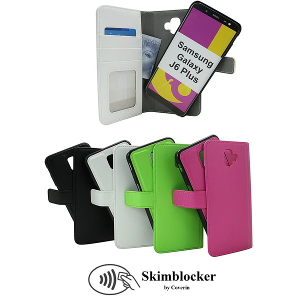 Skimblocker Magnet Wallet Samsung Galaxy J6 Plus (J610FN/DS) Svart