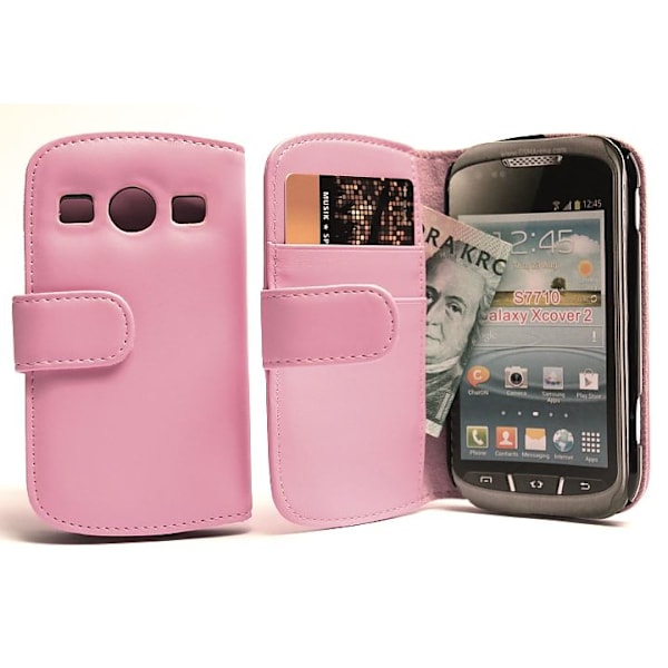 Plånboksfodral Samsung Galaxy Xcover 2 Ljusrosa