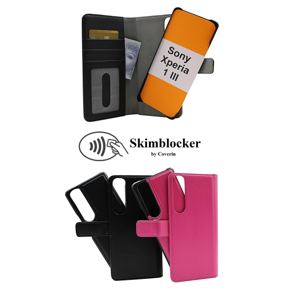 Skimblocker Magnet Fodral Sony Xperia 1 III (XQ-BC52) Hotpink