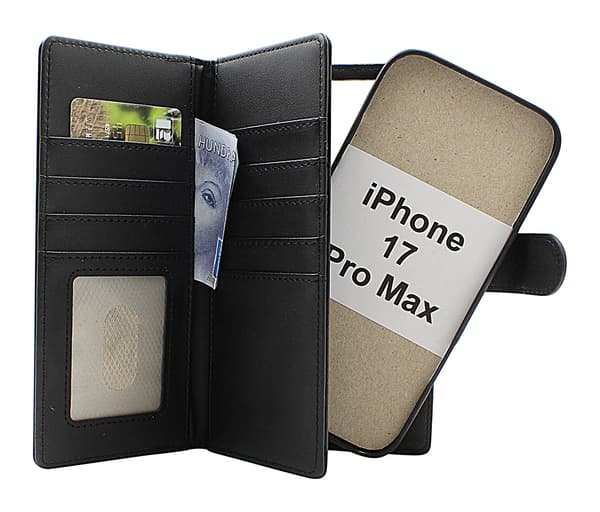 Skimblocker iPhone 17 Pro Max XL Magnet Plånboksfodral Svart
