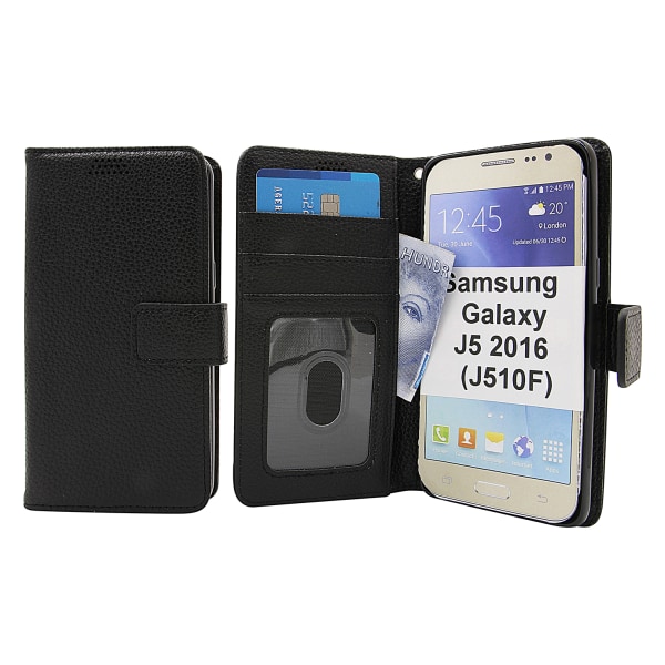 New Standcase Wallet Samsung Galaxy J5 2016 Svart