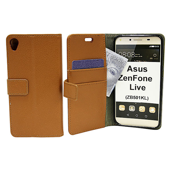 Standcase Wallet Asus ZenFone Live (ZB501KL) Brun