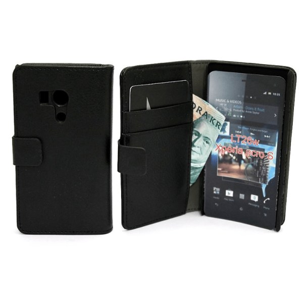 Standcase wallet Sony Xperia Acro S LT26w, svart
