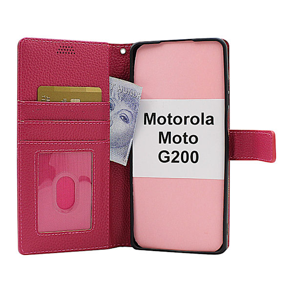 New Standcase Wallet Motorola Moto G200 Ljusblå